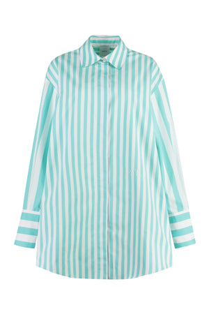 Striped cotton shirtdress-0